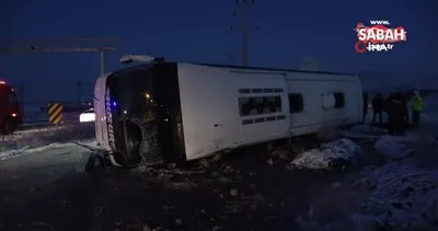 Kontrolden çıkan yolcu otobüsü devrildi: 1 ölü, 25 yaralı | Video