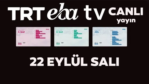 TRT EBA TV canlı izle! (22 Eylül 2020 Salı) 'Uzaktan Eğitim' Ortaokul, İlkokul, Lise kanalları canlı yayın | Video
