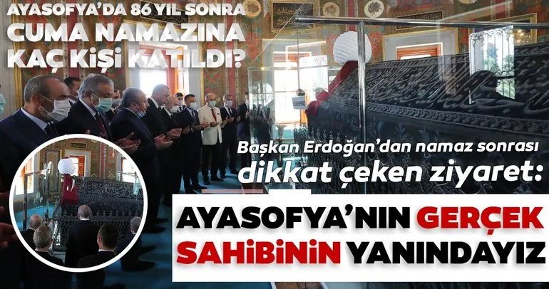 Son dakika haberler: Başkan Recep Tayyip Erdoğan’dan anlamlı ziyaret! Ayasofya’daki namazın ardından ilk açıklama...