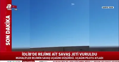 İdlib’te Serakib civarında rejime ait savaş uçağı böyle düşürüldü! | Video