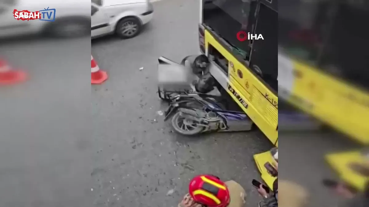 Esenyurt’ta motokurye İETT otobüsüne çarptı videosunu izle Esenyurt’ta motokurye İETT otobüsüne çarptı videosunu izle