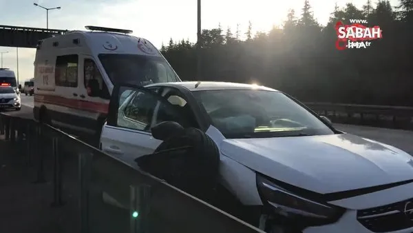 TEM'de polisten kaçan aracın sebep olduğu kazada 2 kişi yaralandı | Video