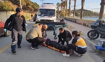 Otomobille çarpışan motosiklet durağa daldı: 2 yaralı #aydin