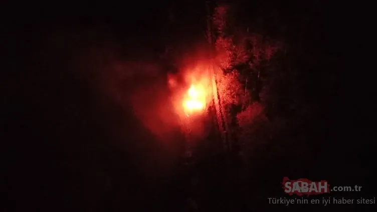 Ataşehir’de ormanlık alandan gelen patlama sesi sonrası alevler yükseldi