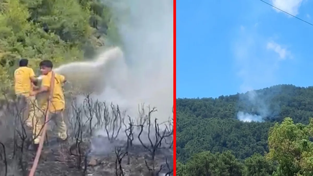 Muğla'da orman yangınıyla mücadele eden ekipler