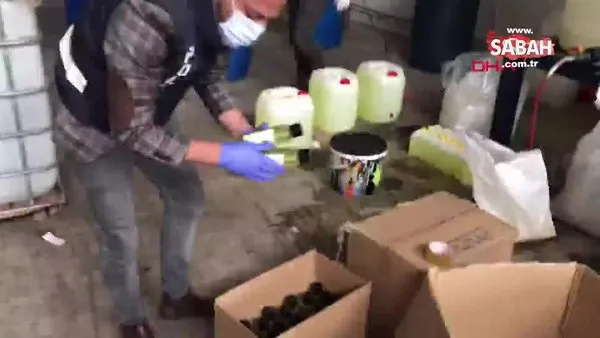 Ankara'da 800 litre etil alkol ve 710 litre kaçak dezenfektan ele geçirildi | Video