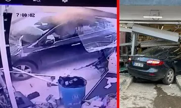 Ordu’da feci kaza! Otomobil marketin içine daldı: 3 yaralı #ordu