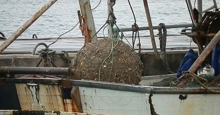 Foçalı balıkçının ağına mayın takıldı