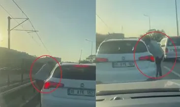 Kendisine yol vermeyen sürücüyü direksiyon başındayken yumrukladı: O anlar kameraya yansıdı! #bursa