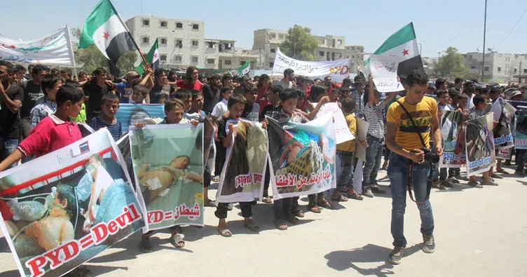 Bab’ta terör örgütü PKK/PYD karşıtı gösteri!