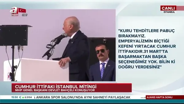Devlet Bahçeli, Cumhur İttifakı Büyük İstanbul Mitingi'nde vatandaşlara hitap etti!