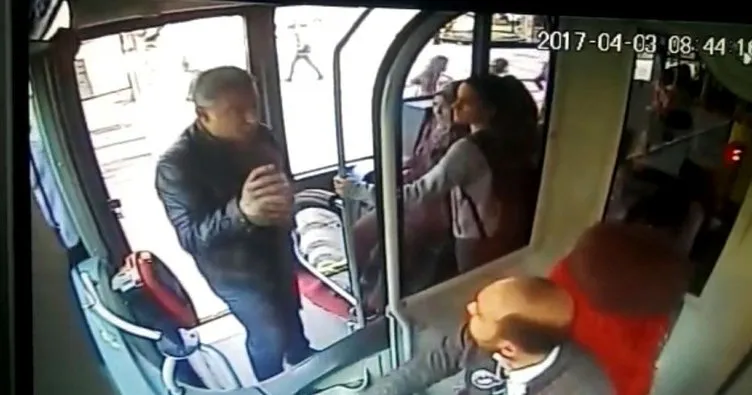 Otobüs şoförüne saldırı güvenlik kamerasında
