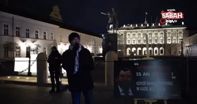 Polonya‘da eksi 4 derecede Filistin’e destek gösterisi | Video