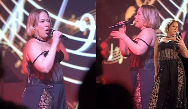 Fazla kilolarıyla başı dertte olan Gülçin Ergül kıyafet seçimi ile alay konusu oldu! Bu dekolteye gerek var mıydı?