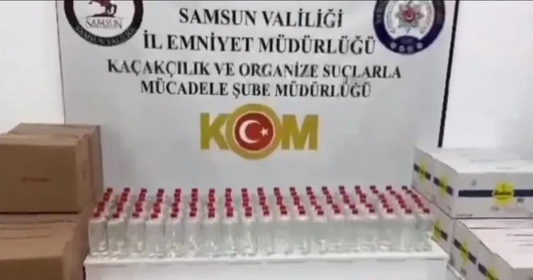 Samsun’da Çengel-6 Operasyonu: 1 ton 56 litre etil alkol ele geçirildi