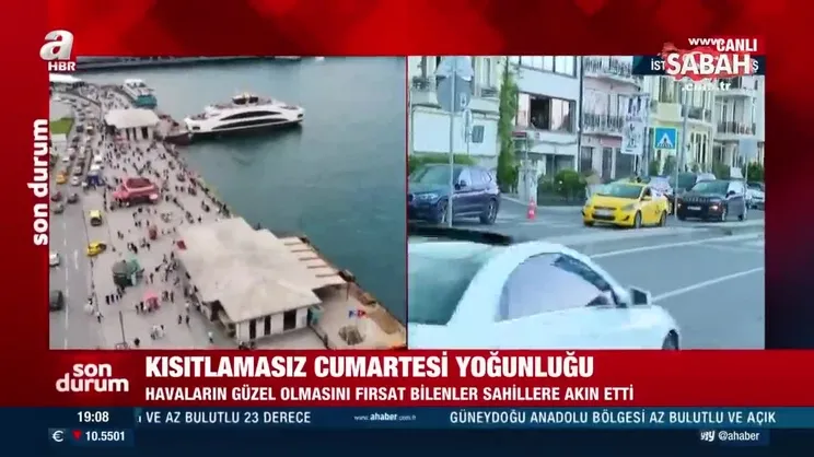 Kısıtlamasız cumartesinde sahiller doldu taştı | Video