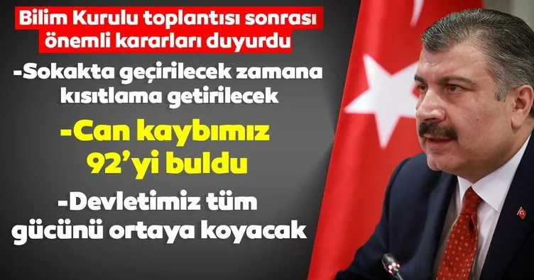 Son dakika: Bilim Kurulu toplantısı sona erdi! Bakan Koca'dan önemli corona virüs kararlarını duyurdu...