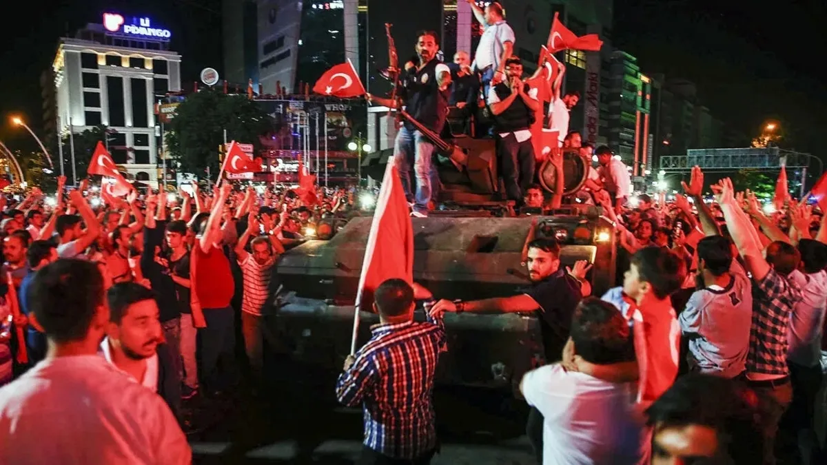 15 Temmuz şehitleri ve gazileri anısına yapılan anma töreninden genel plan görüntü.