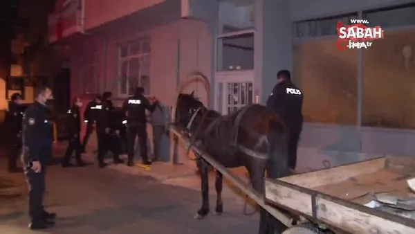 İstanbul'da at arabasıyla inşaat malzemeleri çalan 3 kadın hırsız yakalandı | Video