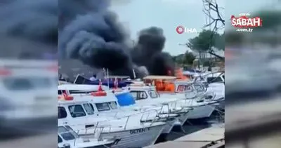 İstanbul’da Dragos marinada tekneler alev alev yandı: 8 tekne küle döndü | Video