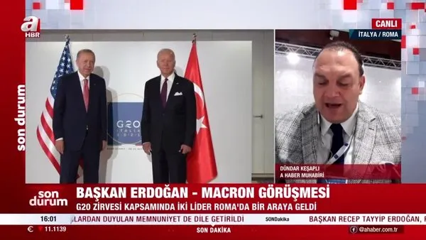 Başkan Erdoğan, Macron ile bir araya geldi | Video