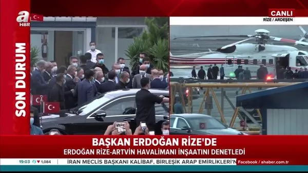 Başkan Erdoğan Rize-Artvin Havalimanı inşaatında incelemelerde bulundu | Video