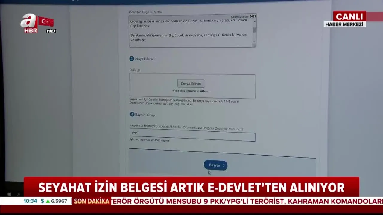 Son Dakika Seyahat Izin Belgesi E Devlet Basvuru Formu Nasil Doldurulur 31 Mart 2020 Sali Video Videosunu Izle Son Dakika Haberleri