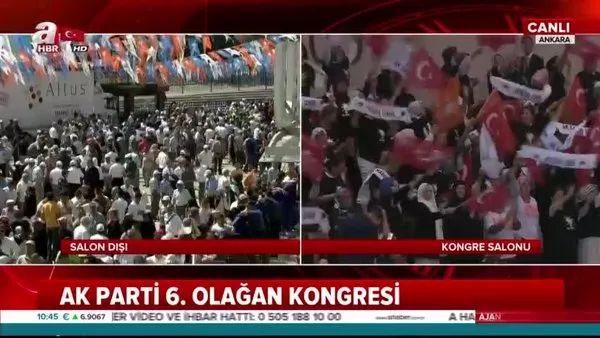 Vatandaşlar akın akın AK Parti 6. Olağan Kongresi'nin yapılacağı salonun önüne geliyor