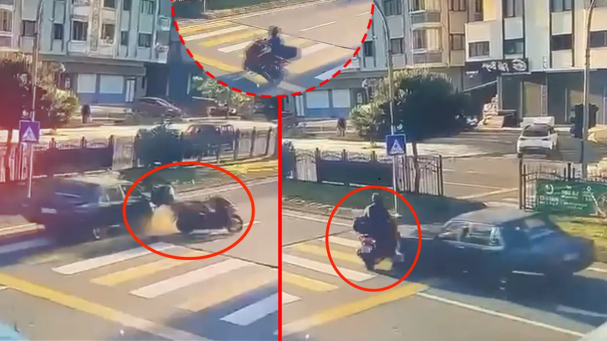 Trabzon’da feci kaza! Yaya geçidinde otomobil motosiklete çarptı: Sürücünün metrelerce sürüklendiği anlar kamerada… Trabzon’da feci kaza! Yaya geçidinde otomobil motosiklete çarptı: Sürücünün metrelerce sürüklendiği anlar kamerada…