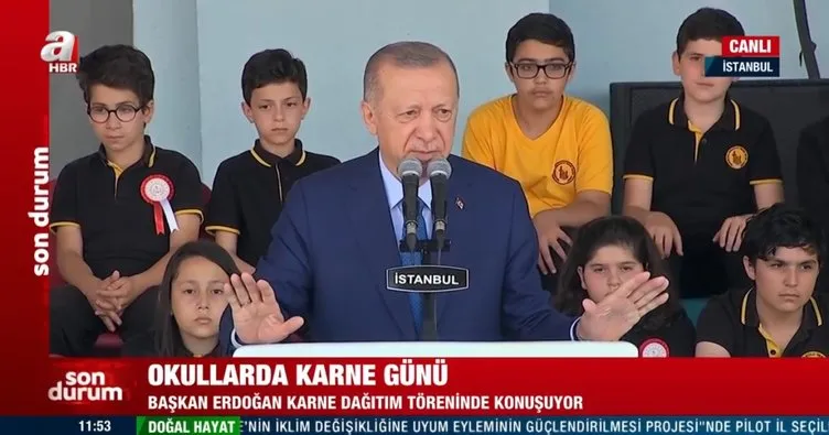Son dakika: Başkan Erdoğan’dan Karne Dağıtım Töreni’nde önemli açıklamalar: Hedef 100 milyon yardımcı kaynak!