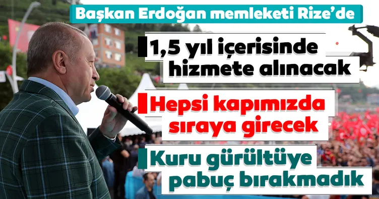 Başkan Erdoğan Rize'de müjdeyi verdi: Rize-Artvin Havalimanı'nın 1,5 yıl içerisinde hizmete girecek