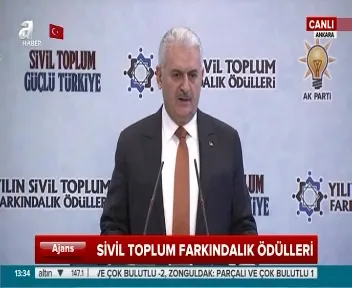 Başbakan Binali Yıldırım Sivil Toplum Farkındalık Ödülleri Töreni'nde konuştu