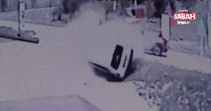 Bayburt’ta 4 kişinin yaralandığı trafik kazası güvenlik kamerasına yansıdı | Video