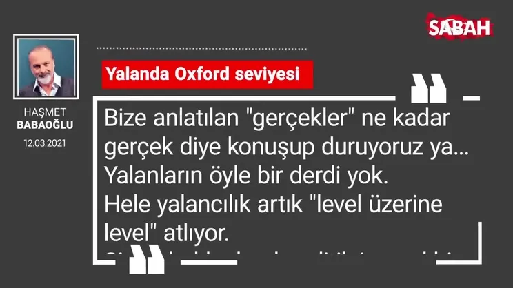 Haşmet Babaoğlu | Yalanda Oxford seviyesi
