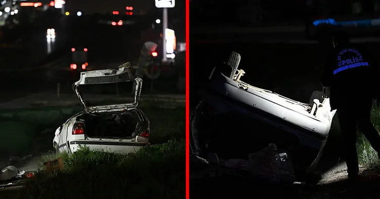 Ankara’da feci kaza: Kontrolünü kaybeden araç takla attı! 1 ölü 2 yaralı