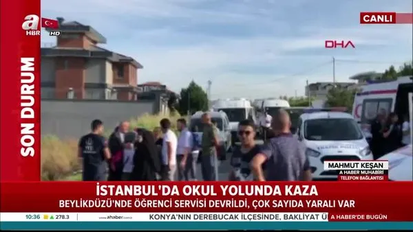 İstanbul'da okul servisi takla attı
