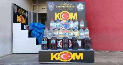 Tekel bayisi ve depoda 750 litre sahte alkol ele geçirildi #adana