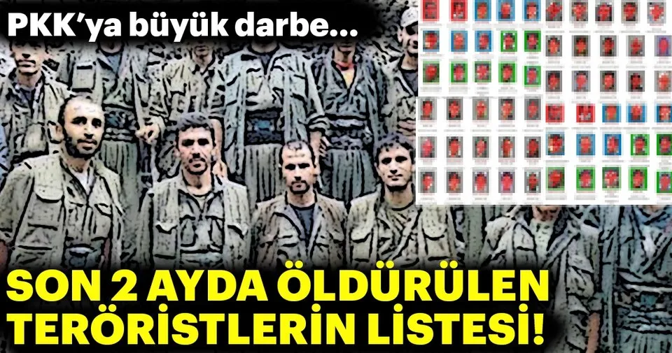 2 ayda oldurulen teroristlerin listesi