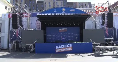 AK Parti İstanbul İl Başkanlığı önüne sahne kuruldu | Video
