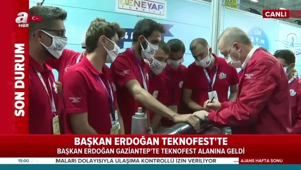 Cumhurbaşkanı Erdoğan Gaziantep'te Teknofest alanını ziyaret etti! | Video
