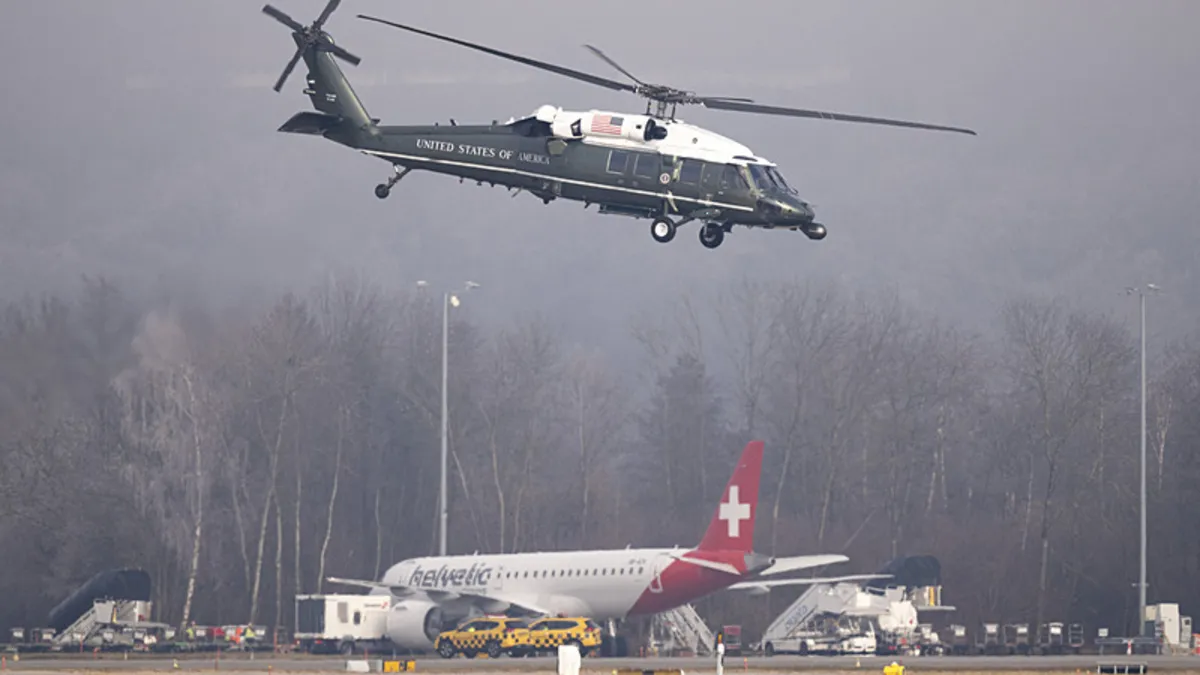 Trump’ın helikopteri Davos’ta
