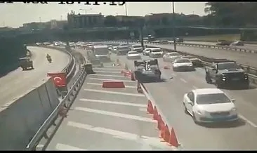 Avrasya Tüneli girişinde otomobil takla attı