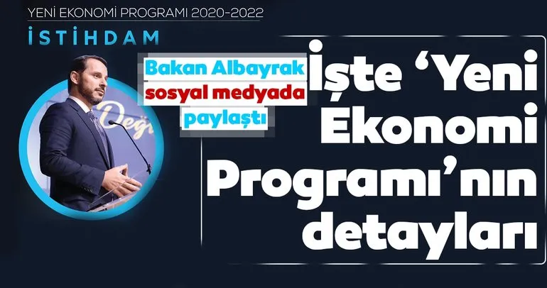 Hazine ve Maliye Bakanı Berat Albayrak Twitter üzerinden ’Yeni Ekonomi Programı’nın detaylarını paylaştı