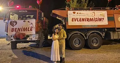 Orman işçisi arazözle evlilik teklifi yaptı #antalya