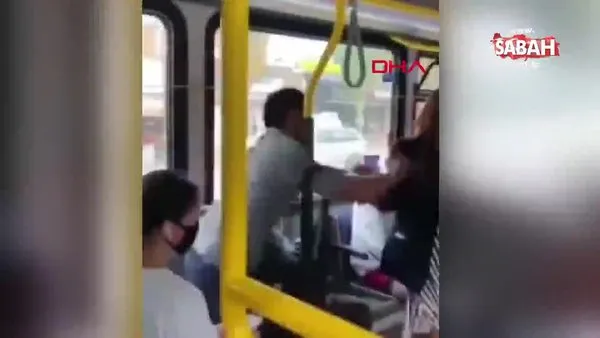 Otobüste maske kavgası... Maskesi almayan kadın yolcu dışarı itildi | Video