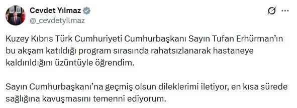 SON DAKİKA I KKTC Cumhurbaşkanı Tufan Erhürman, rahatsızlanarak hastaneye kaldırıldı