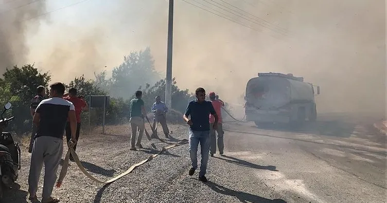 Alanya’da villalar bölgesinde yangın