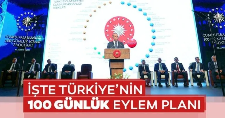 Cumhurbaşkanı Erdoğan 100 günlük eylem planını açıkladı