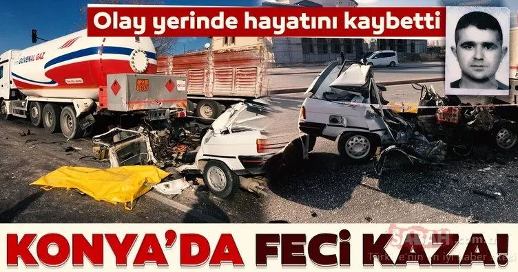 Konya’da feci kaza! Otomobil yakıt tankerine çarptı: 1 ölü