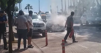 Alanya’da seyir halindeki otomobil yandı